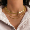 Women's Alloy Box Chain Multilayer Stacked Vintage Golden Necklace With Geometric Design And Electroplating