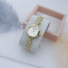 Women's Alloy Bracelet Quartz Watch Fashion Round Dial Mineral Reinforced Glass Mirror Stainless Steel Buckle