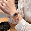 Women's Alloy Bracelet Quartz Watch With Square Dial And Lobster Clasp Leisure Style