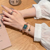 Women's Alloy Bracelet Quartz Watch With Square Dial And Lobster Clasp Leisure Style