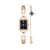 Women's Alloy Bracelet Quartz Watch With Square Dial And Lobster Clasp Leisure Style