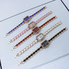 Women's Alloy Bracelet Quartz Watch With Square Dial And Mineral Reinforced Glass Mirror Fashionable Style