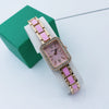Women's Alloy Bracelet Quartz Watch With Square Dial And Mineral Reinforced Glass Mirror Fashionable Style