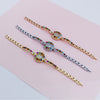 Women's Alloy Bracelet Watch Fashion Gradient Rainbow Oval Design