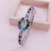 Women's Alloy Bracelet Watch Fashion Gradient Rainbow Oval Design