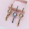 Women's Alloy Bracelet Watch Fashion Gradient Rainbow Oval Design