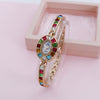 Women's Alloy Bracelet Watch Fashion Gradient Rainbow Oval Design