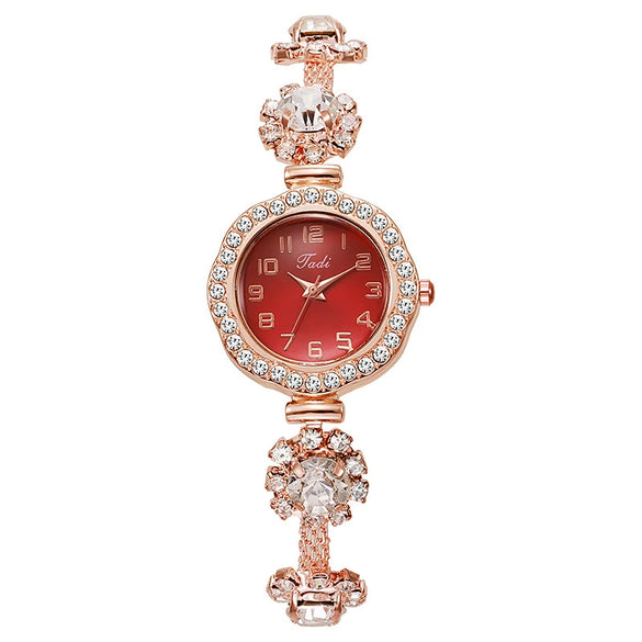 Women's Alloy Bracelet Watch With Fashionable Style And Spiral Crown