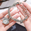 Women's Alloy Bracelet Watch With Heart Shape And Fashionable Style