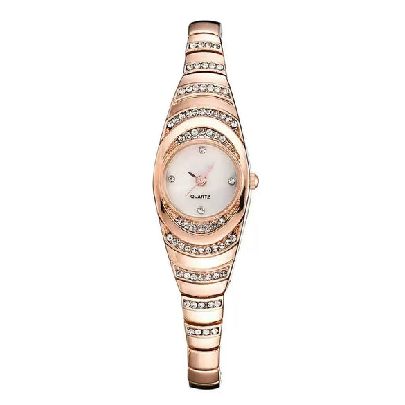 Women's Alloy Bracelet Watch With Oval Dial And Stainless Steel Clasp Leisure Style