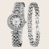 Women's Alloy Bracelet Watch With Round Dial Quartz Movement Single Folding Buckle Spiral Crown And Leisure Style