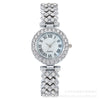 Women's Alloy Bracelet Watch With Round Dial Quartz Movement Single Folding Buckle Spiral Crown And Leisure Style