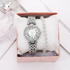 Women's Alloy Bracelet Watch With Round Dial Quartz Movement Single Folding Buckle Spiral Crown And Leisure Style
