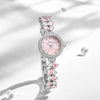 Women's Alloy Bracelet Watch With Round Dial Spiral Crown Jewelry Buckle Mineral Reinforced Mirror Feminine And Super Fairy Style