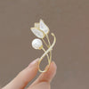 Women's Alloy Brooch With Pearl Fritillary And Tulip Design Electroplated Luxury Elegant Suit Coat Accessory