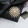 Women's Alloy Brooch With Sunflower Pearl Star And Geometric Pattern Diamondencrusted Electroplated