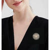 Women's Alloy Brooch With Sunflower Pearl Star And Geometric Pattern Diamondencrusted Electroplated