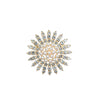 Women's Alloy Brooch With Sunflower Pearl Star And Geometric Pattern Diamondencrusted Electroplated
