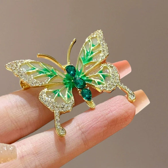 Women's Alloy Butterfly Brooch With Flower Pattern And Electroplating Design Minimalist Style