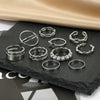 Women's Alloy Butterfly Pearl Ring Set With Geometric Style And Electroplating Treatment