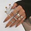Women's Alloy Butterfly Pearl Ring Set With Geometric Style And Electroplating Treatment