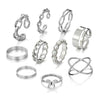 Women's Alloy Butterfly Pearl Ring Set With Geometric Style And Electroplating Treatment