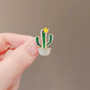Women's Alloy Cactus Flower Corsage Pin With Electroplating Treatment