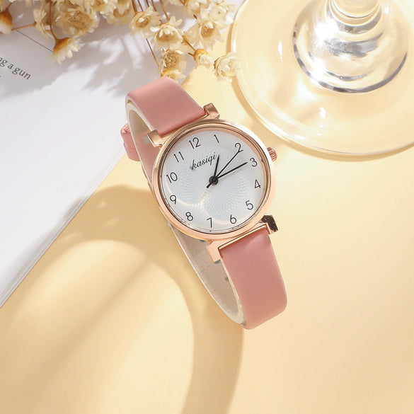 Women's Alloy Canvas Strap Round Dial Quartz Watch With Spiral Crown And Ordinary Glass Mirror In Leisure Style