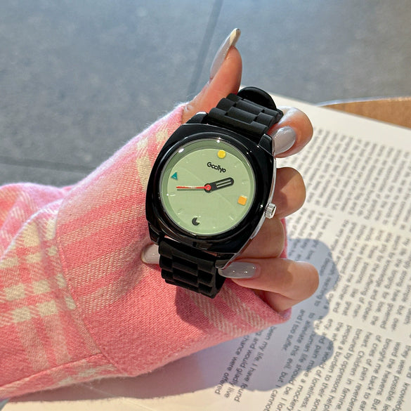 Women's Alloy Case And Silicone Strap Cartoon Style Round Dial Watch