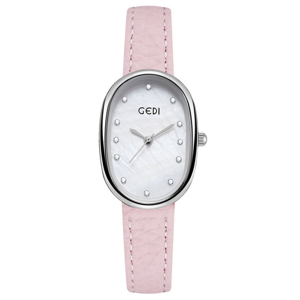 Women's Alloy Case Belt Strap Oval Quartz Casual Light Luxury Watch