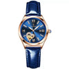 Women's Alloy Case Genuine Leather Strap Round Dial Swiss Certified Diamond Calendar Waterproof Luminous Leisure Watch