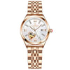 Women's Alloy Case Genuine Leather Strap Round Dial Swiss Certified Diamond Calendar Waterproof Luminous Leisure Watch