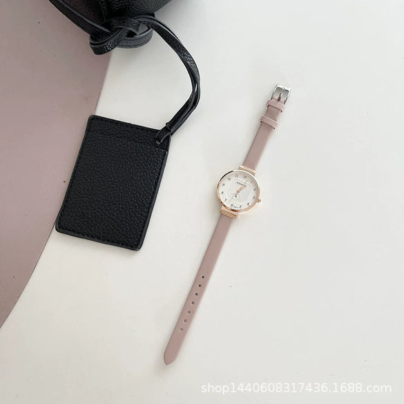 Women's Alloy Case Green Watch Mori Style Artistic Small Fresh Simple