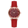 Women's Alloy Case Imitation Leather Strap Quartz Starry Rhinestone Round Dial Casual Watch