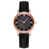 Women's Alloy Case Imitation Leather Strap Quartz Starry Rhinestone Round Dial Casual Watch