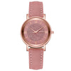 Women's Alloy Case Imitation Leather Strap Quartz Starry Rhinestone Round Dial Casual Watch