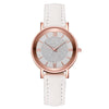 Women's Alloy Case Imitation Leather Strap Quartz Starry Rhinestone Round Dial Casual Watch