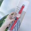 Women's Alloy Case Imitation Leather Strap Round Dial Casual Fashion Watch With Printed Logo