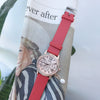Women's Alloy Case Imitation Leather Strap Round Dial Casual Fashion Watch With Printed Logo