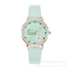 Women's Alloy Case Imitation Leather Strap Round Dial Daisy Pattern Leisure Watch