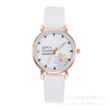 Women's Alloy Case Imitation Leather Strap Round Dial Daisy Pattern Leisure Watch
