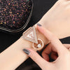 Women's Alloy Case Imitation Leather Strap Round Dial Quartz Watch With Stainless Steel Clasp And Frosted Strap