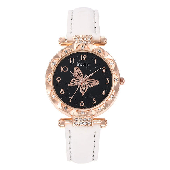 Women's Alloy Case Imitation Leather Strap Round Dial Quartz Wrist Watch Leisure Style