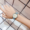 Women's Alloy Case Imitation Leather Strap Round Dial Watch With Printed Logo Retro And Leisure Style