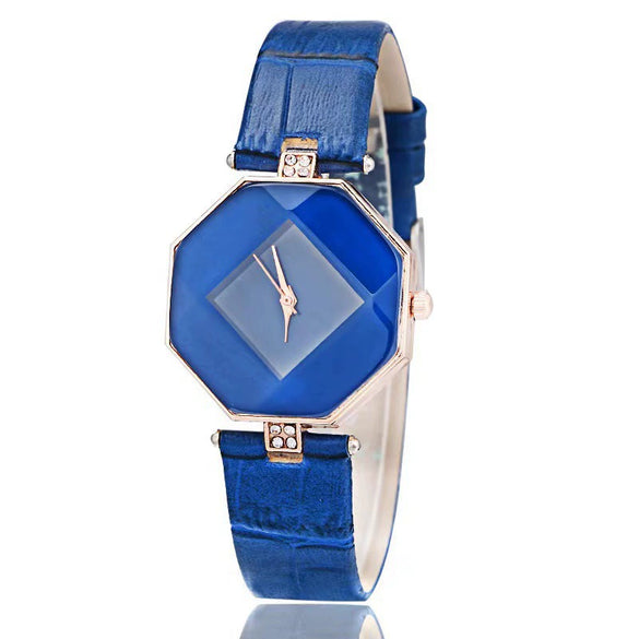 Women's Alloy Case Imitation Leather Strap Round Dial Watch