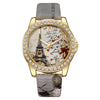 Women's Alloy Case Imitation Leather Strap Snake Pattern Digital Diamondset Round Dial Watch