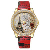 Women's Alloy Case Imitation Leather Strap Snake Pattern Digital Diamondset Round Dial Watch
