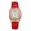 Women's Alloy Case Imitation Leather Strap Square Quartz Watch Set