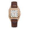 Women's Alloy Case Imitation Leather Strap Square Quartz Watch Set