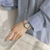 Women's Alloy Case Imitation Leather Strap Stainless Steel Clasp Round Dial Leisure Style Watch